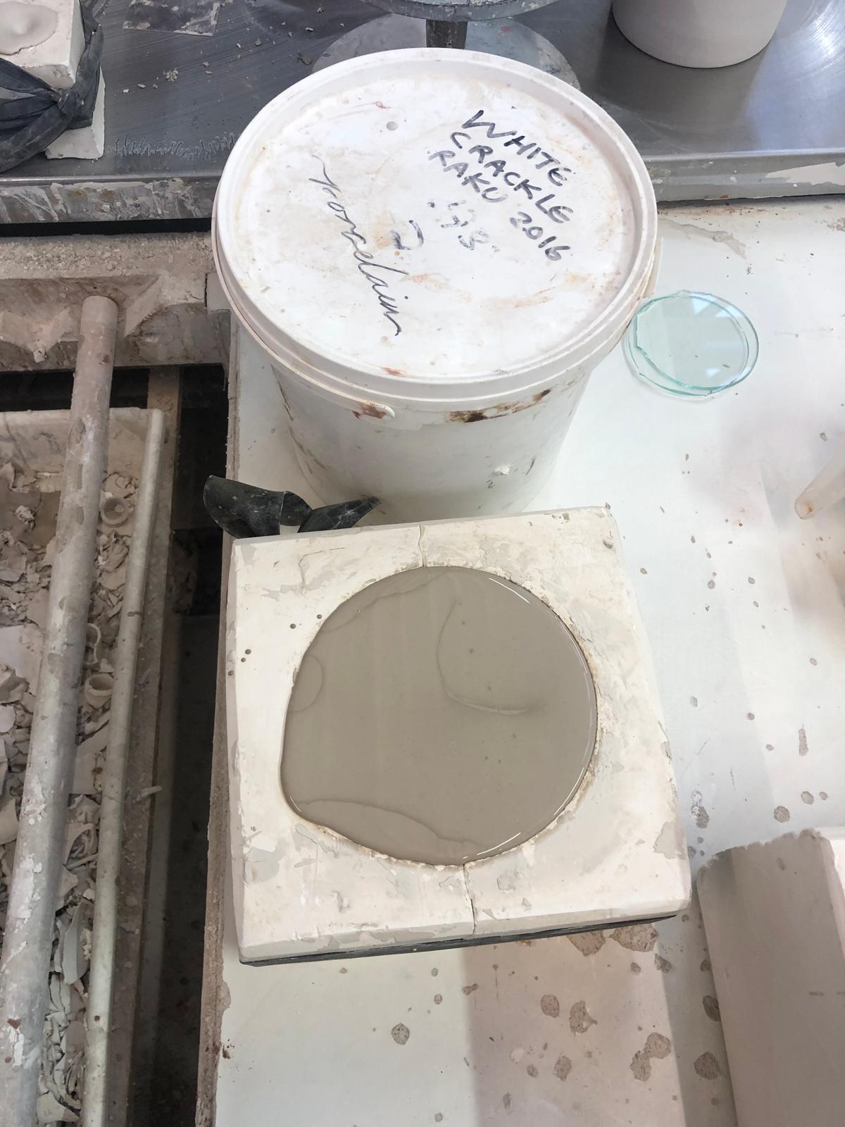 Greene King — second mould casting in progress, plaster jacket detail